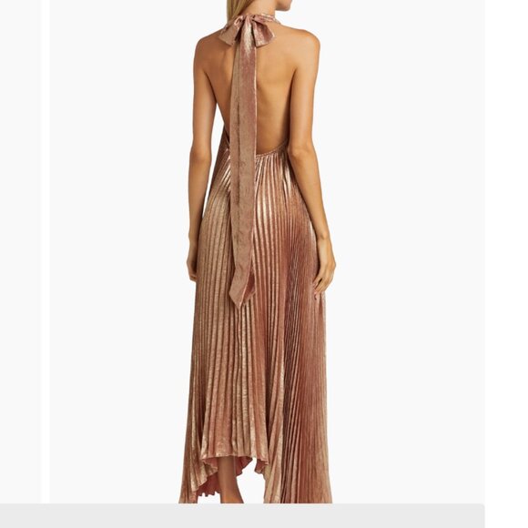 L'Idée Pleated Halterneck Gown (Size 2 US) - Picture 3 of 4